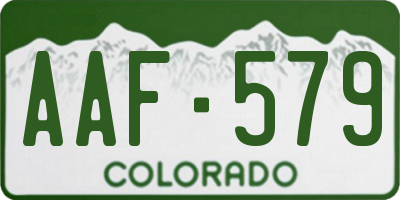CO license plate AAF579
