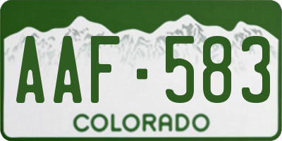 CO license plate AAF583