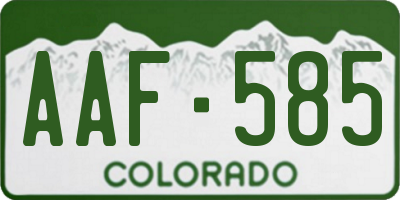CO license plate AAF585