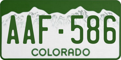 CO license plate AAF586