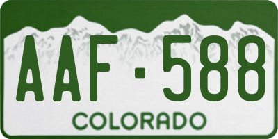CO license plate AAF588