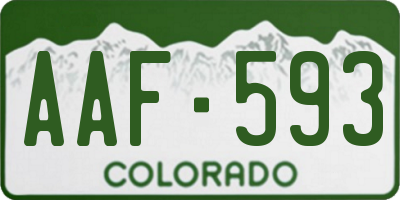 CO license plate AAF593