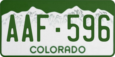 CO license plate AAF596