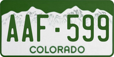 CO license plate AAF599