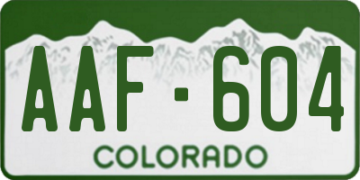 CO license plate AAF604