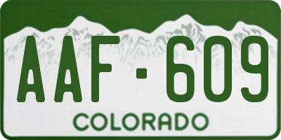 CO license plate AAF609