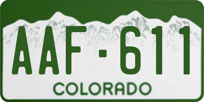 CO license plate AAF611