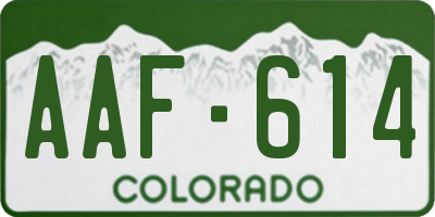 CO license plate AAF614