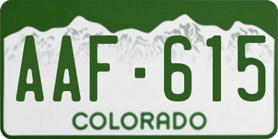 CO license plate AAF615
