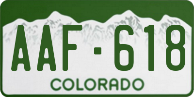 CO license plate AAF618