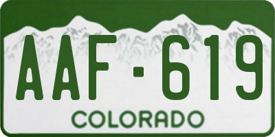 CO license plate AAF619