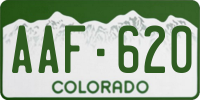 CO license plate AAF620