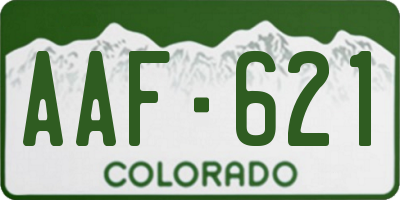 CO license plate AAF621