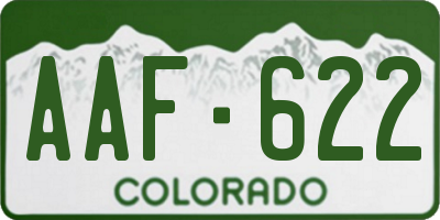 CO license plate AAF622