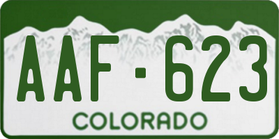 CO license plate AAF623