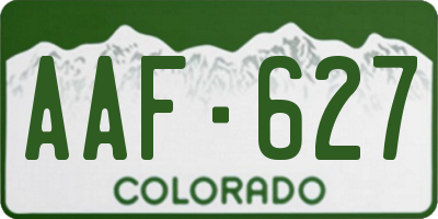 CO license plate AAF627