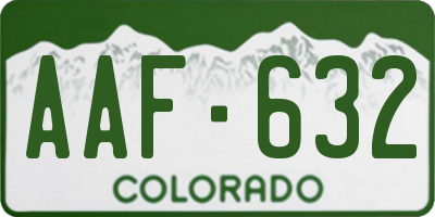 CO license plate AAF632