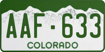 CO license plate AAF633