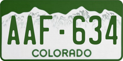 CO license plate AAF634