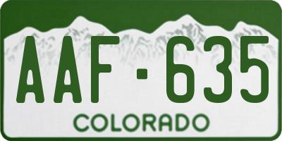 CO license plate AAF635