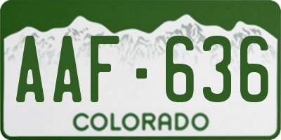 CO license plate AAF636