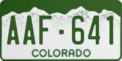 CO license plate AAF641