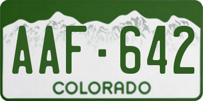 CO license plate AAF642
