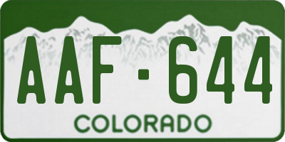 CO license plate AAF644