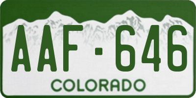 CO license plate AAF646