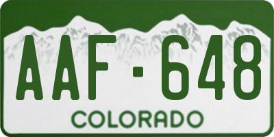 CO license plate AAF648
