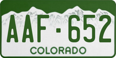 CO license plate AAF652