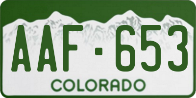 CO license plate AAF653