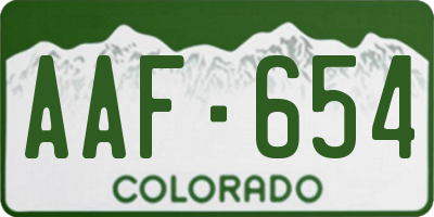 CO license plate AAF654