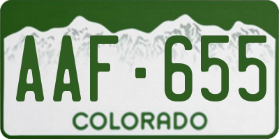 CO license plate AAF655