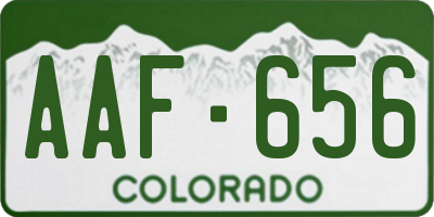 CO license plate AAF656
