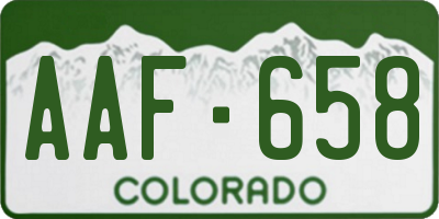 CO license plate AAF658