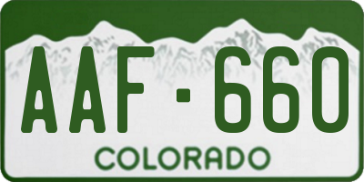 CO license plate AAF660