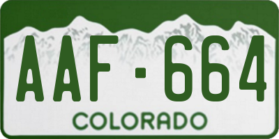CO license plate AAF664