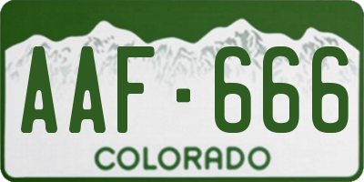 CO license plate AAF666