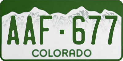 CO license plate AAF677