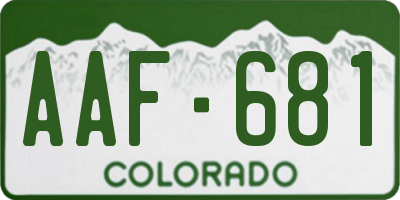 CO license plate AAF681