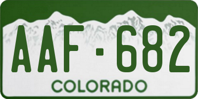 CO license plate AAF682
