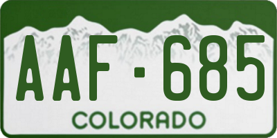 CO license plate AAF685