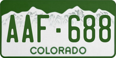 CO license plate AAF688