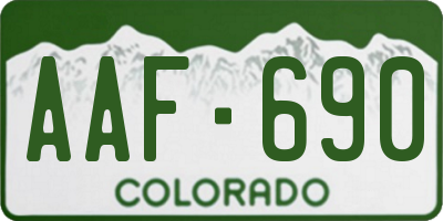 CO license plate AAF690