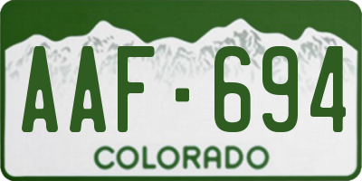 CO license plate AAF694