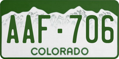 CO license plate AAF706