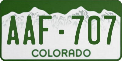 CO license plate AAF707