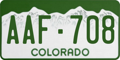 CO license plate AAF708