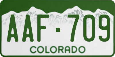 CO license plate AAF709